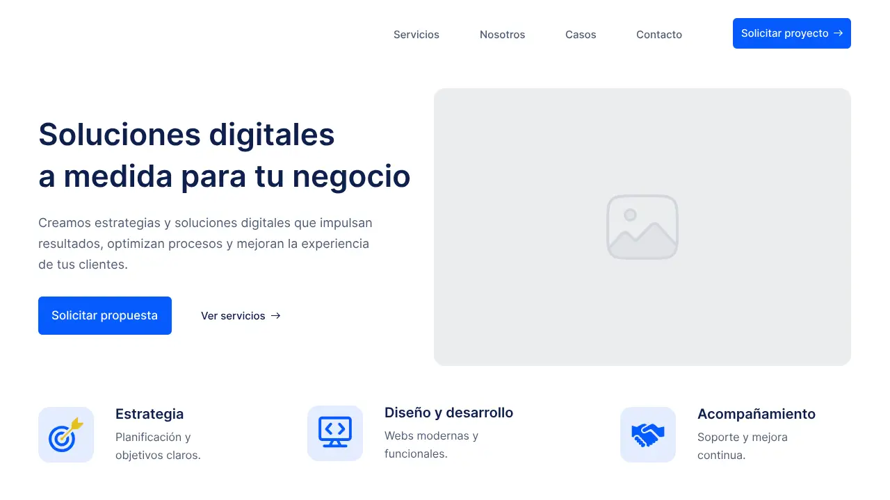Ejemplo de sitio web profesional para una empresa